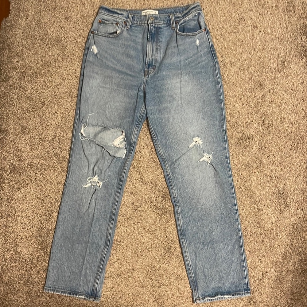 Abercrombie & Fitch curve love 90’s strait ultra high rise jeans regular length